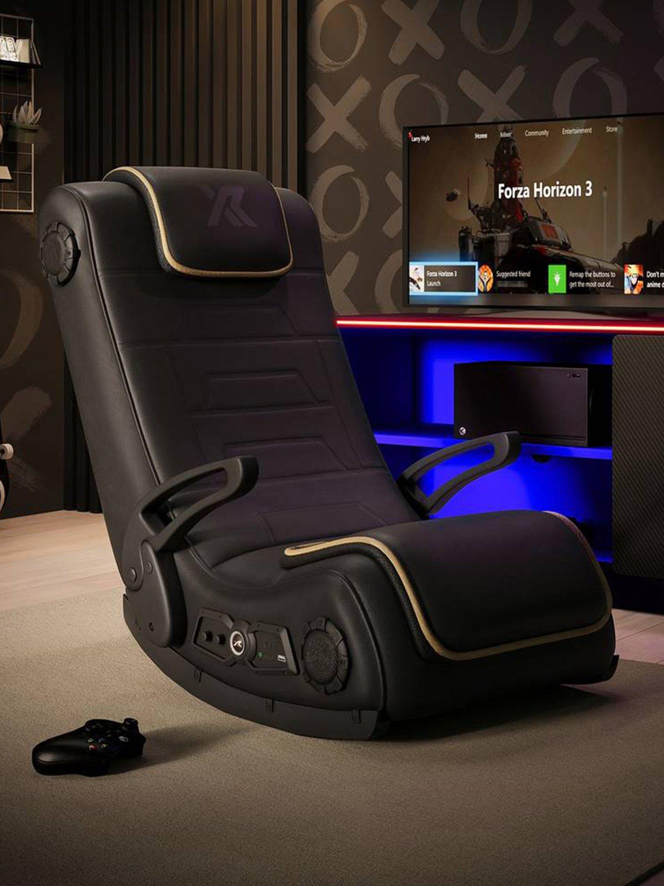 X Rocker Sentinel 4.1 Bluetooth Audio Floor Rocker Gaming Chair - Black / Gold