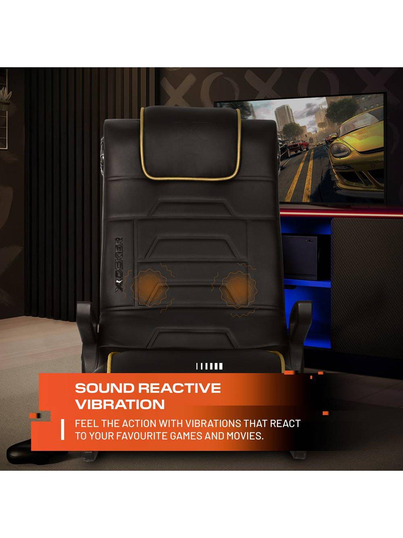  image of x-rocker-sentinel-41-bluetooth-audio-floor-rocker-gaming-chair-black-gold