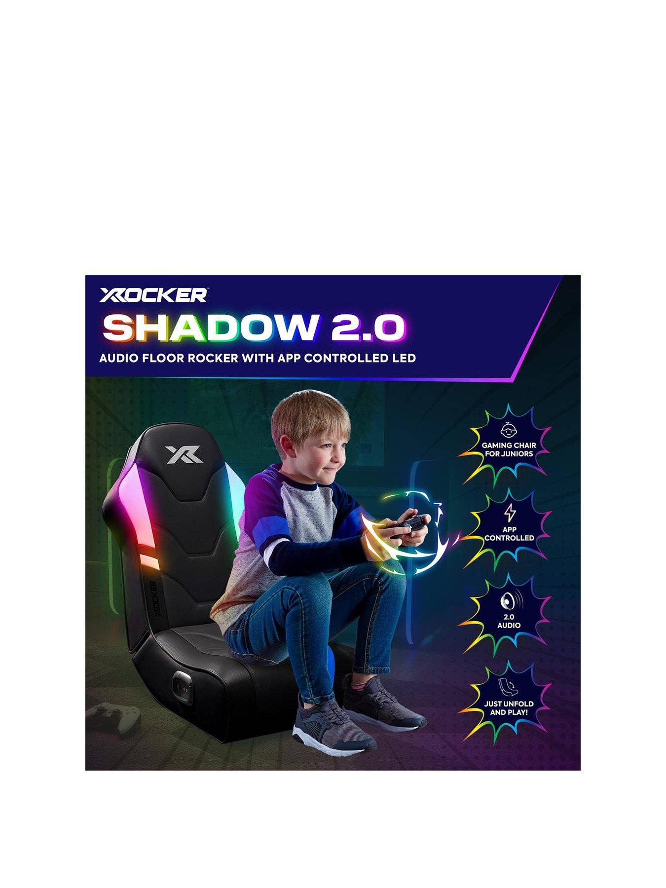 Image 2 of 7 of X Rocker X Rocker Shadow RGB 2.0 Audio Floor Rocker Gaming Chair with App Control - Black
