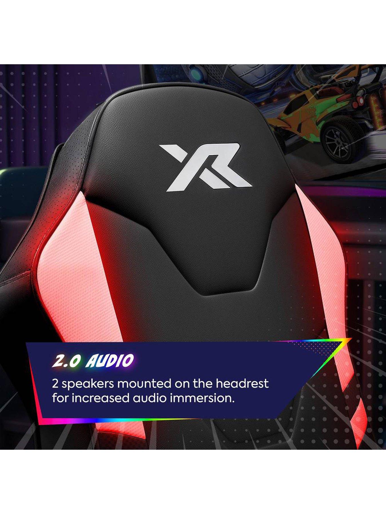 Image 3 of 7 of X Rocker X Rocker Shadow RGB 2.0 Audio Floor Rocker Gaming Chair with App Control - Black