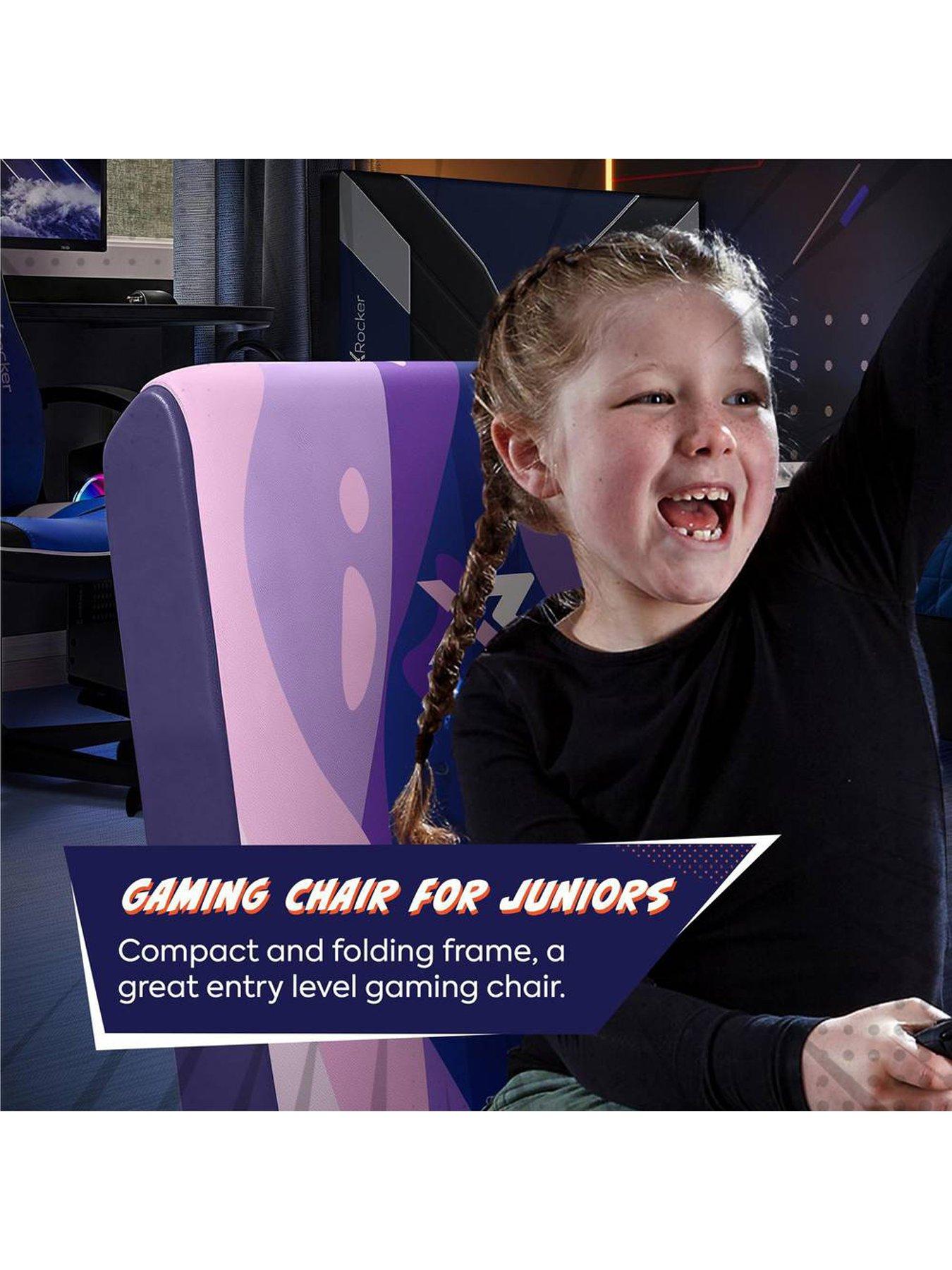  image of x-rocker-video-rocker-gaming-chair-for-kids-lava-pink