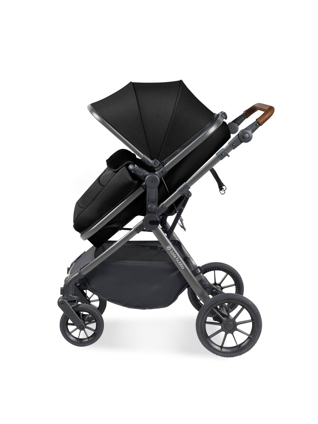Image 3 of 6 of Ickle Bubba Cosmo 9 Piece Travel System with i-Size Nimbus Car Seat & Spin ISOFIX Base - Gunmetal / Black / Tan