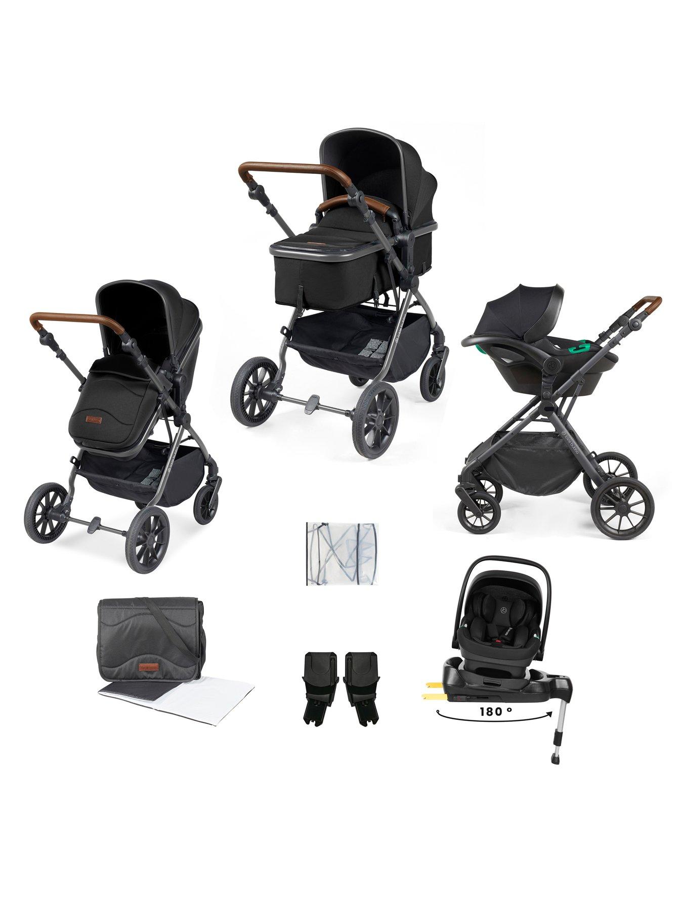 Image 7 of 7 of Ickle Bubba Cosmo 9 Piece Travel System with i-Size Nimbus Car Seat &amp; Spin ISOFIX Base - Gunmetal / Black / Tan