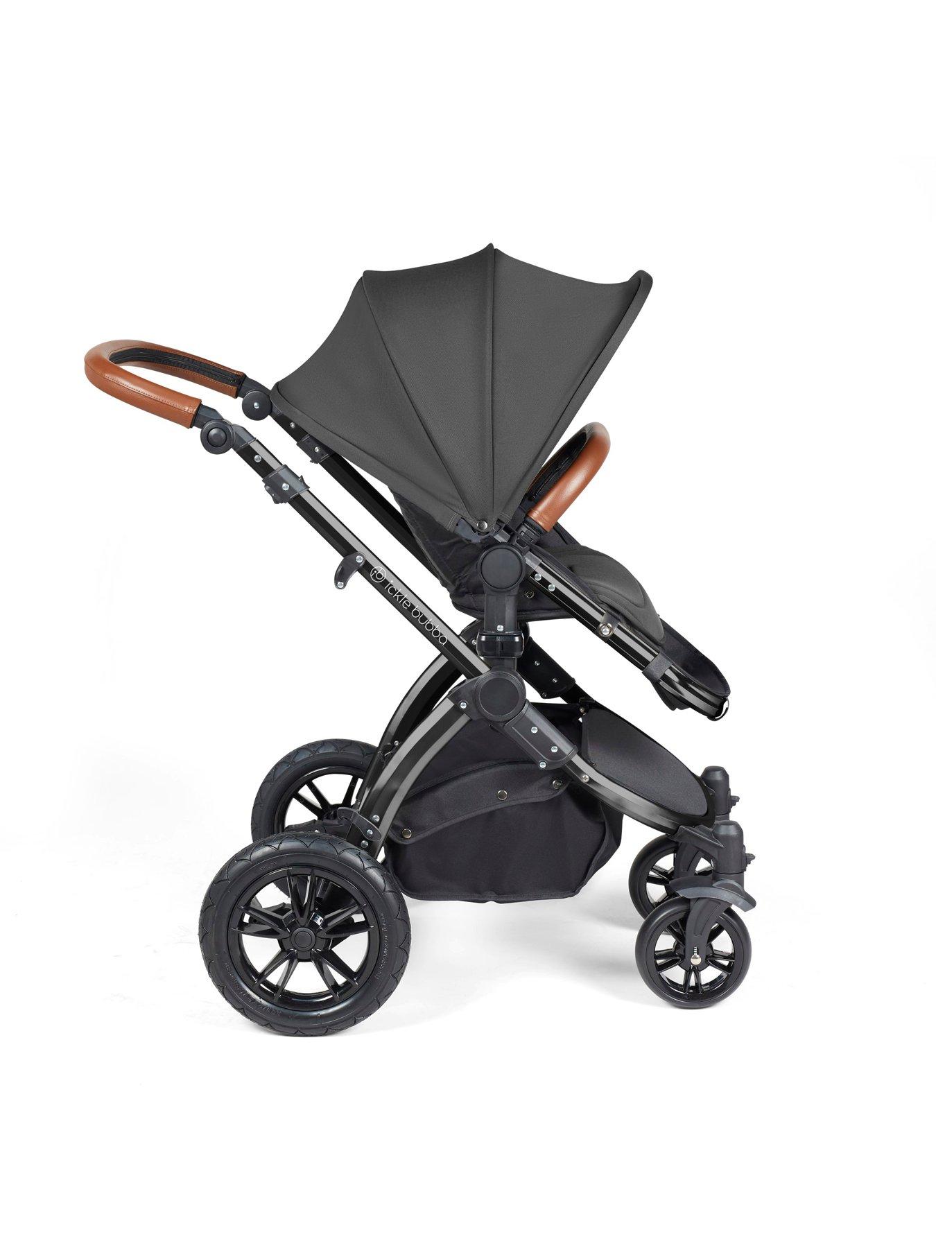 Image 5 of 7 of Ickle Bubba Stomp Luxe 12 Piece Travel system with i-Size Nimbus Car Seat & Spin ISOFIX Base - Black / Charcoal Grey / Tan