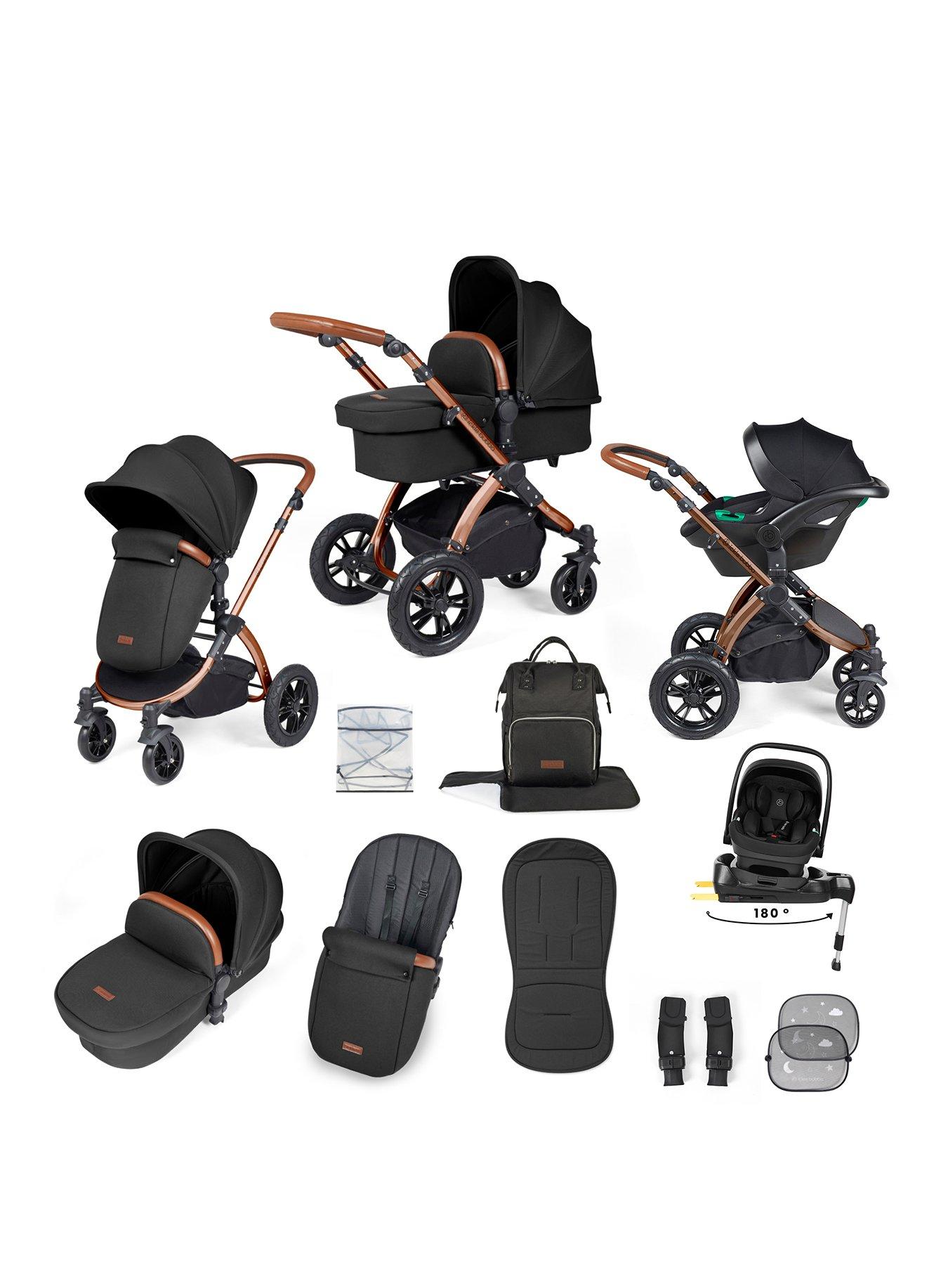 ickle-bubba-stomp-luxe-12-piece-travel-system-with-i-size-nimbus-car-seat-spin-isofix-base-bronze-midnight-tan