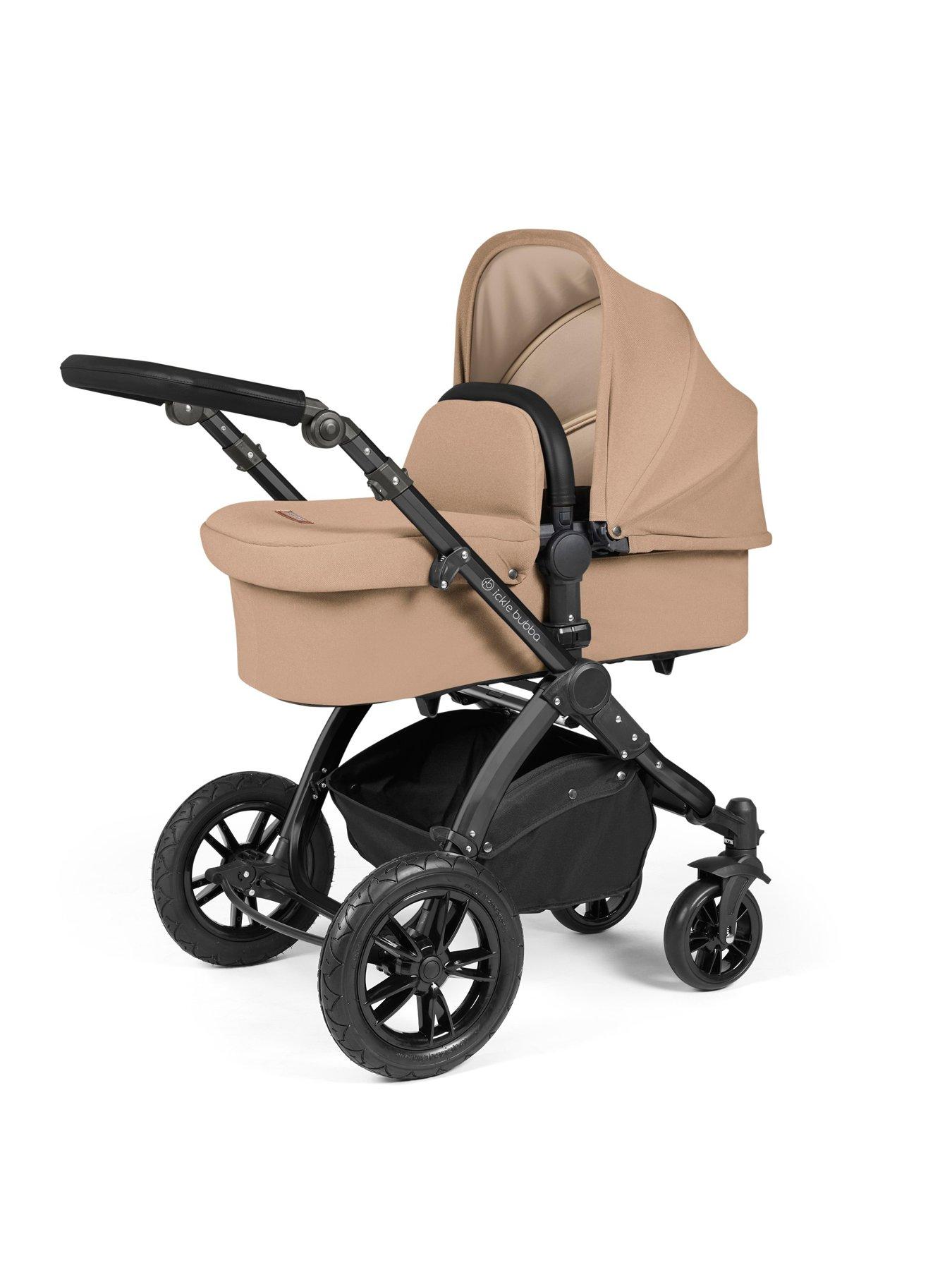 Image 2 of 7 of Ickle Bubba Stomp Luxe 12 Piece Travel System with i-Size Nimbus Car Seat & Spin ISOFIX Base - Black / Desert / Black
