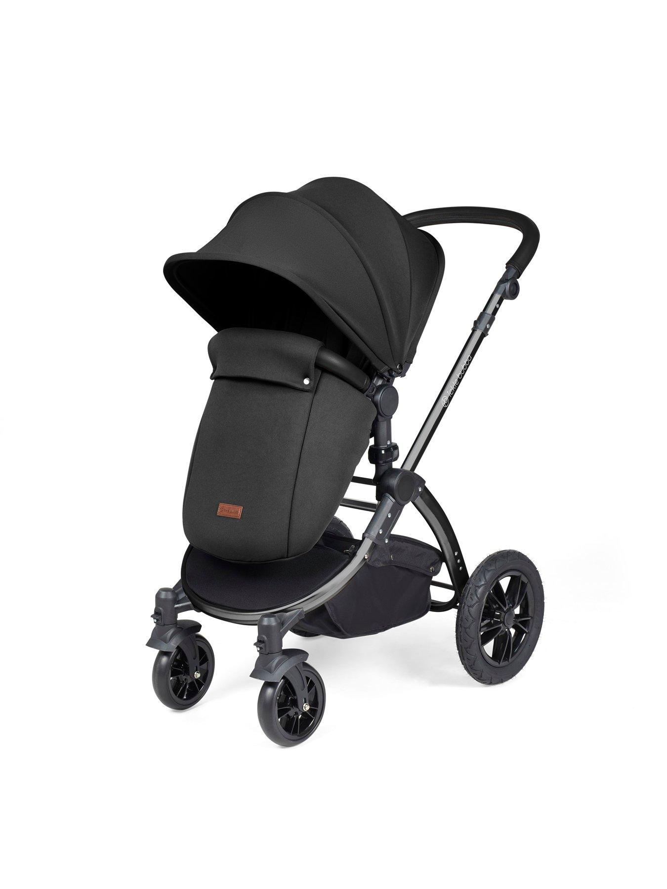 Image 4 of 7 of Ickle Bubba Stomp Luxe 12 Piece Travel System with i-Size Nimbus Car Seat & Spin ISOFIX Base - Black / Midnight / Black