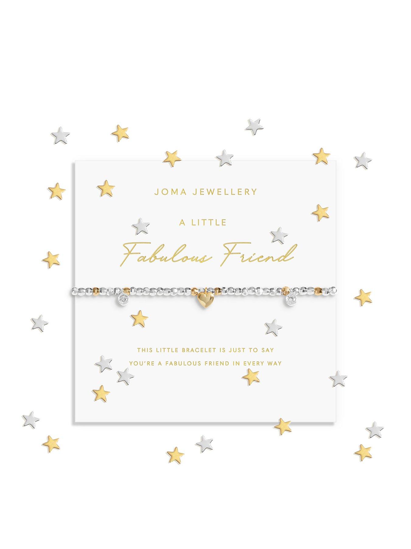 Joma Jewellery SPARKLE CONFETTI A LITTLE , FABULOUS FRIEND , Silver & Gold Plated , Bracelet , 17.5cm stretch
