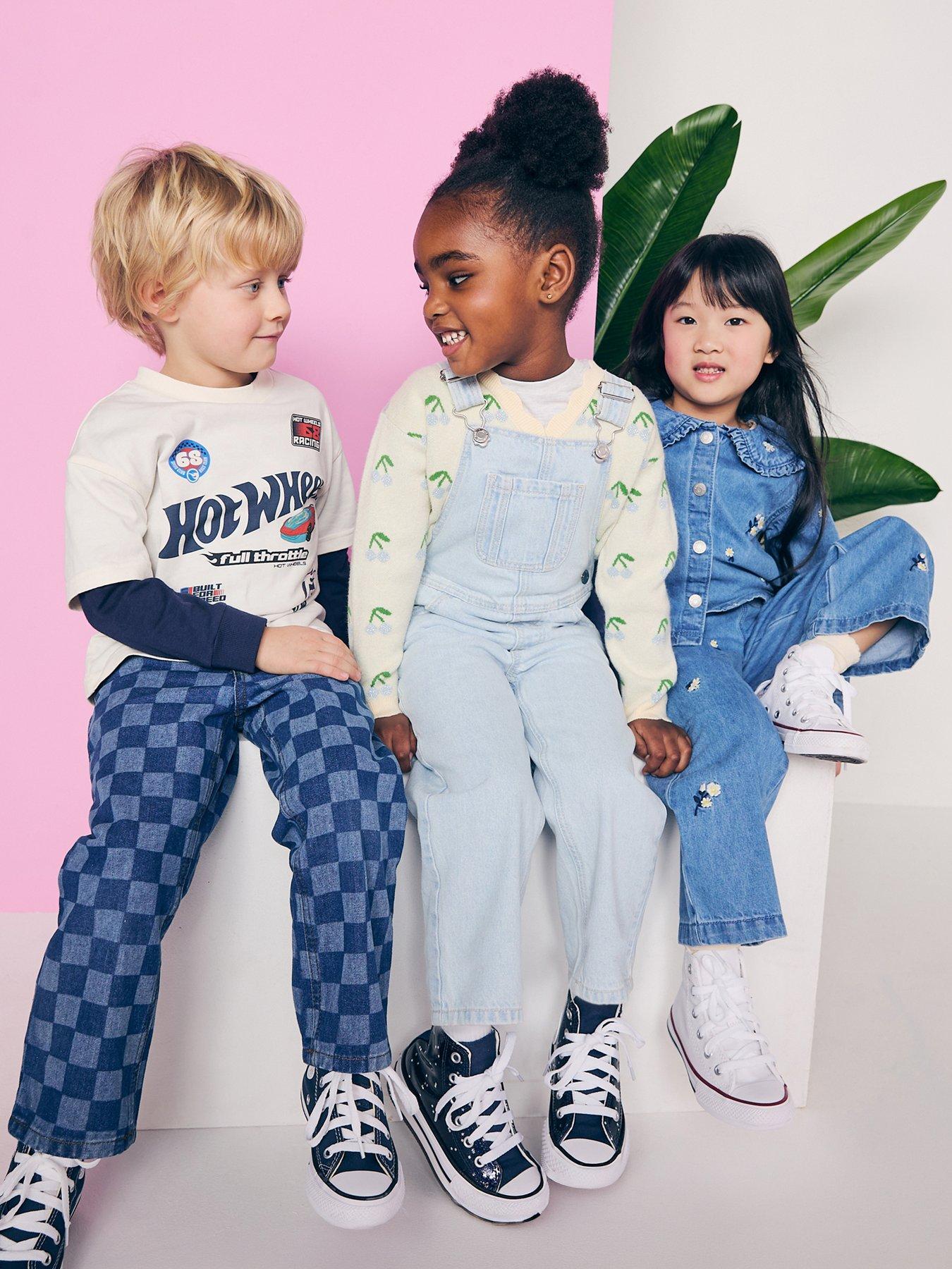 The Very Collection Boys Checkerboard Jeans - Navy