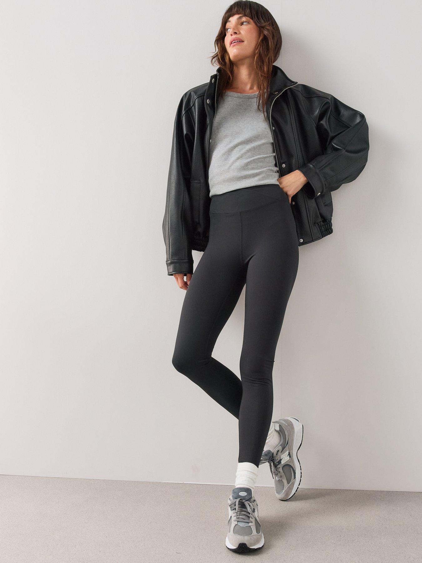 Image 1 of 7 of The Very Collection Womens Wrap Waist Stretch Leggings - Black
