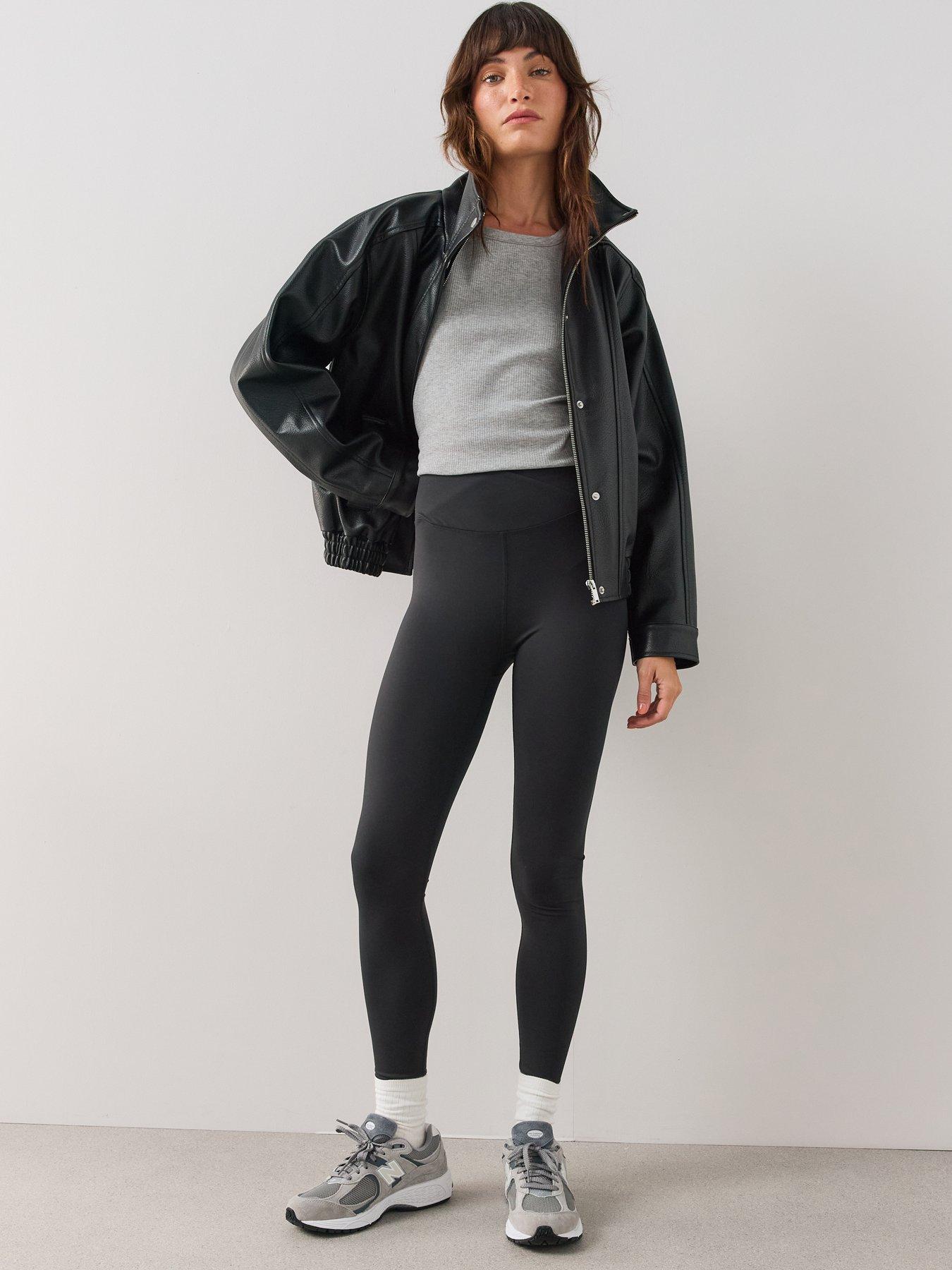 Image 3 of 7 of The Very Collection Womens Wrap Waist Stretch Leggings - Black