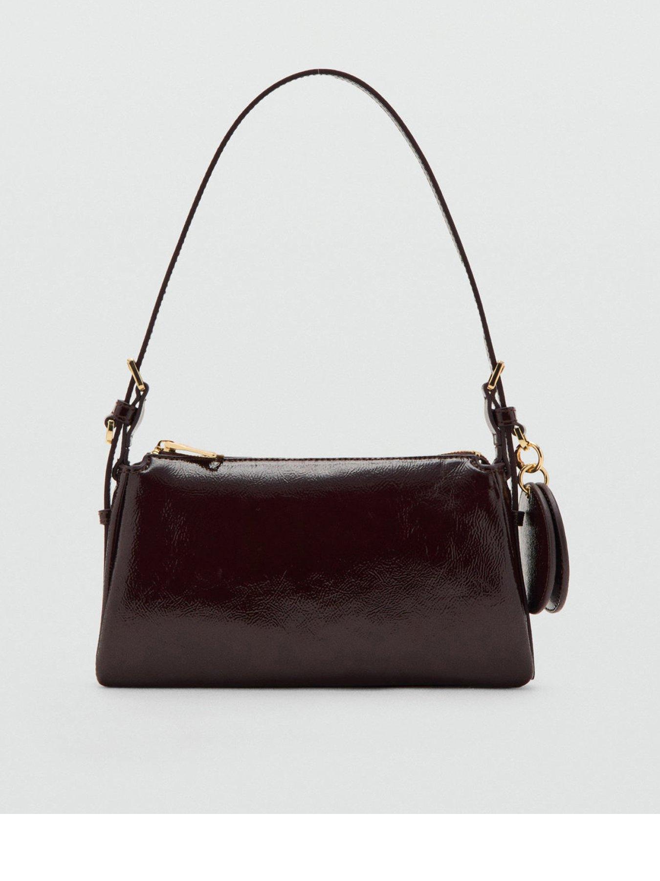 Image 1 of 4 of Mango Mirror Charm Shoulder Bag - Red