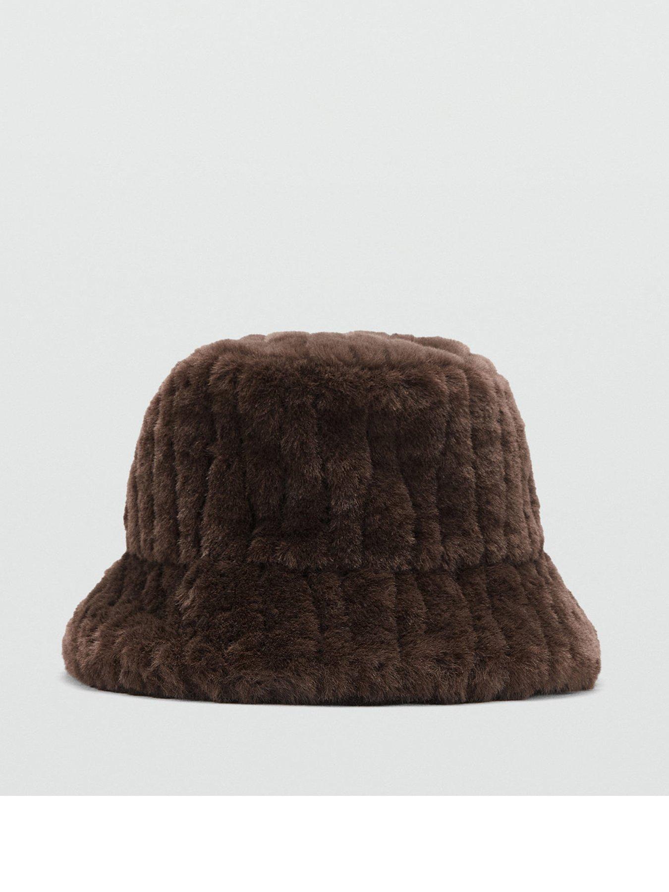 Mango Faux Fur Bucket Hat