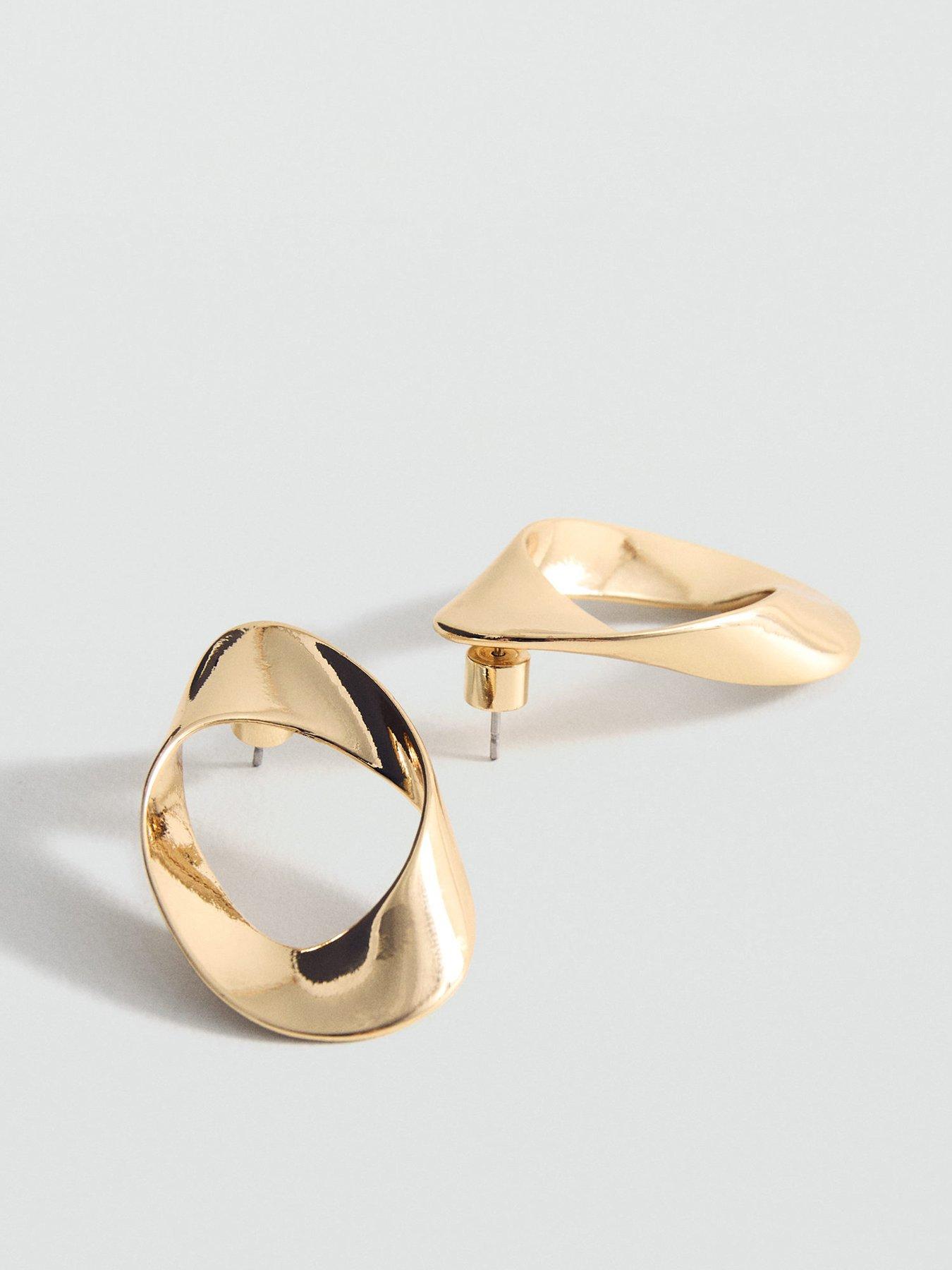 Image 2 of 3 of Mango Twisted Hoop Earrings - Gold