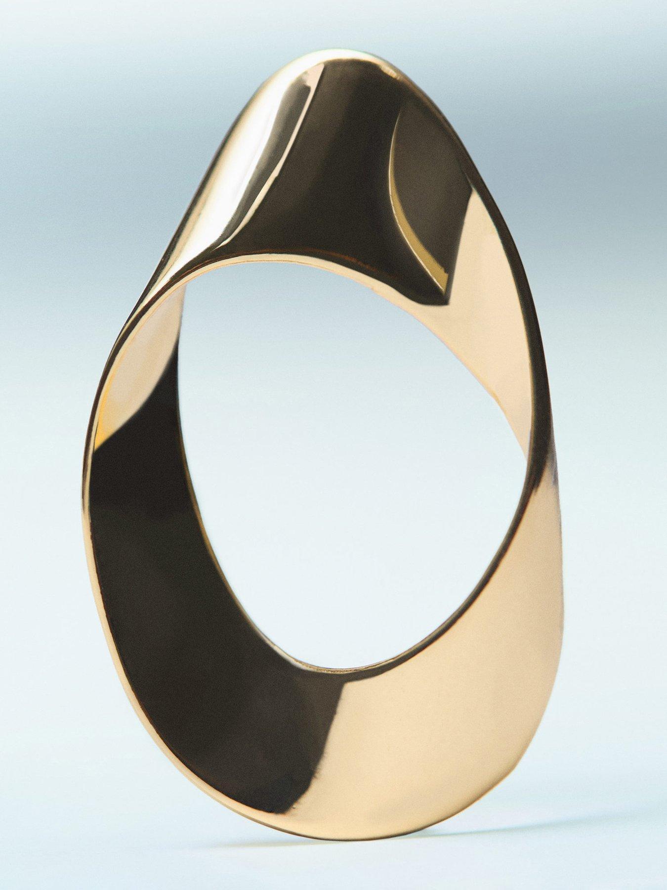 Image 3 of 3 of Mango Twisted Hoop Earrings - Gold