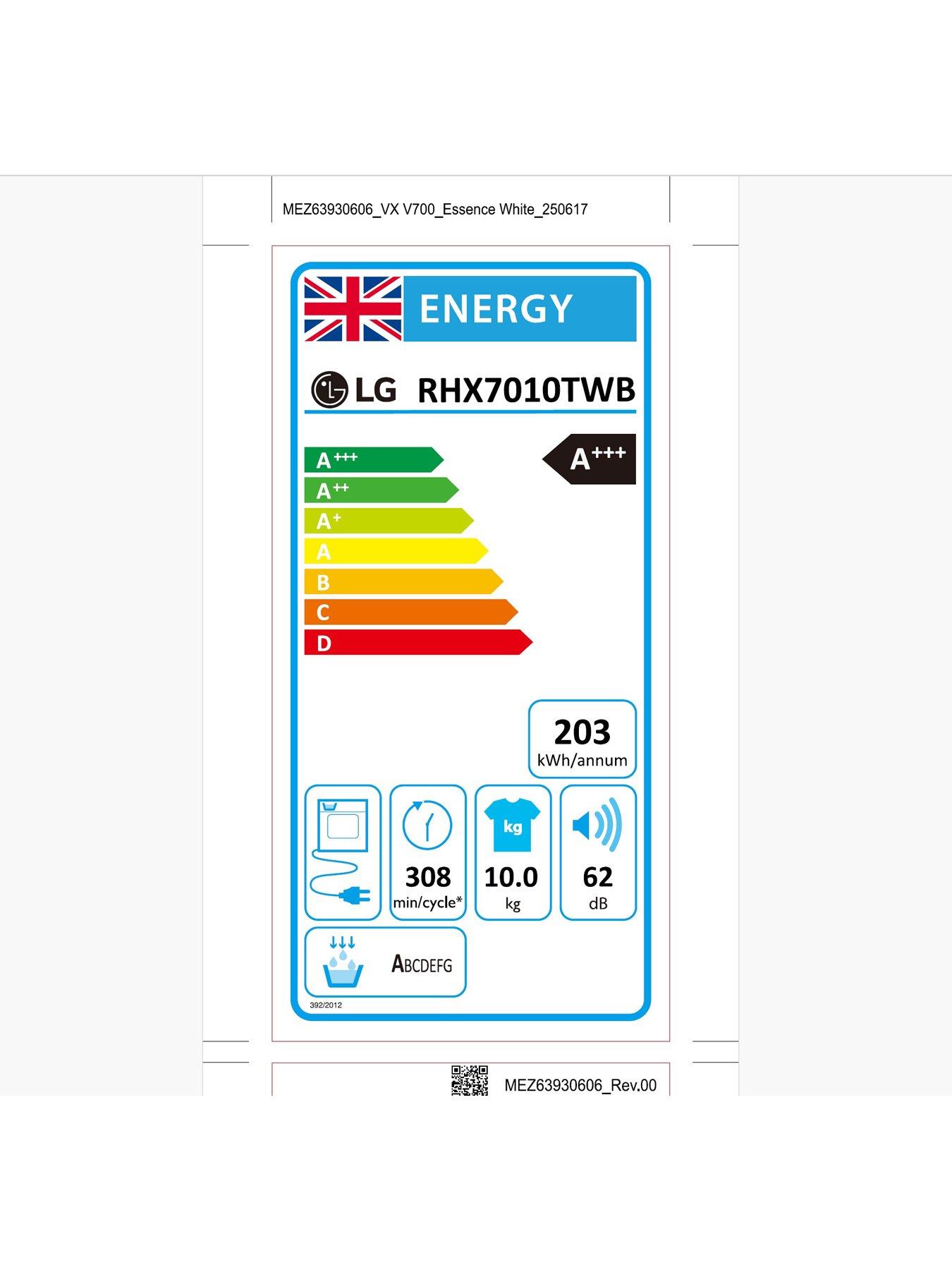 Image 7 of 7 of LG Series 7 AI Dry RHX7010TWB 10 kg Heat Pump Tumble Dryer - White - A+++ -10% (B) Rated