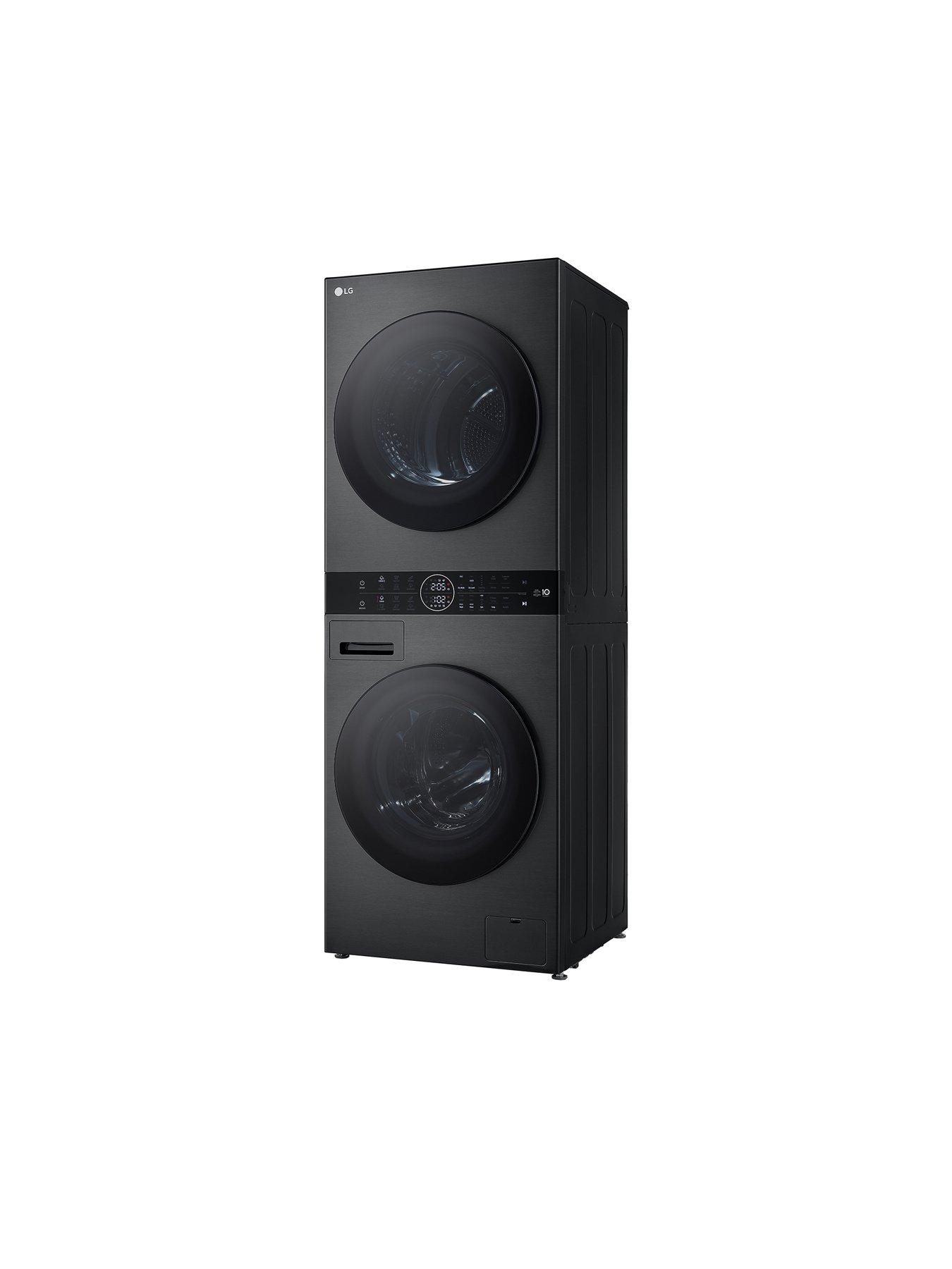  image of lg-wt1210bbtn1-12kg-10kg-1400-wash-tower-platinum-black