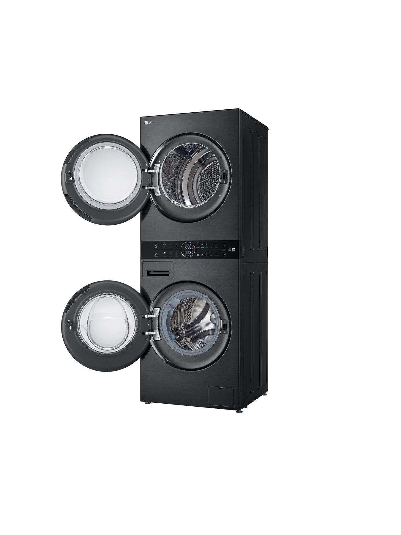 image of lg-wt1210bbtn1-12kg-10kg-1400-wash-tower-platinum-black