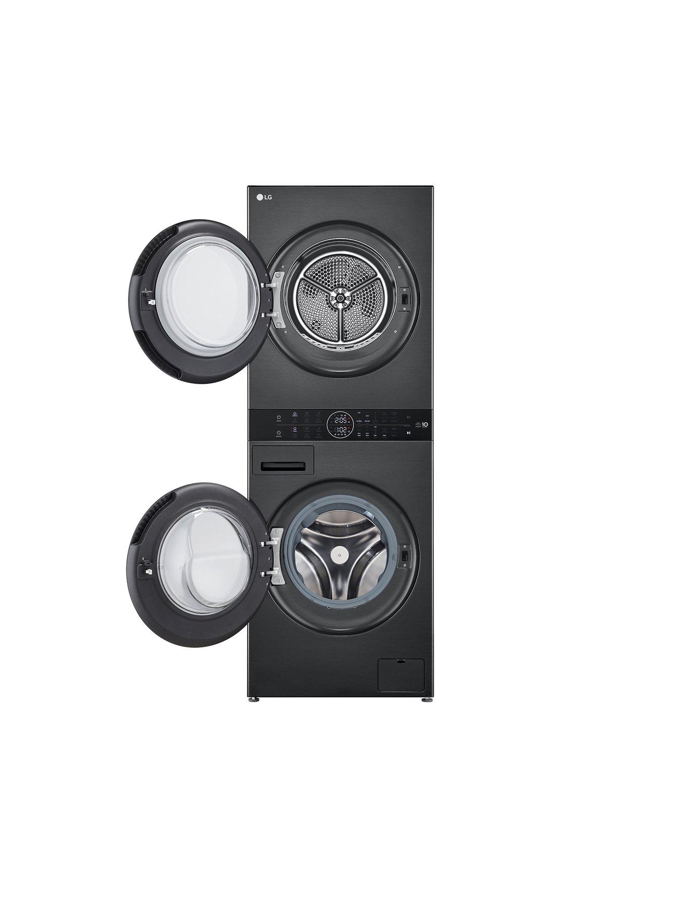  image of lg-wt1210bbtn1-12kg-10kg-1400-wash-tower-platinum-black