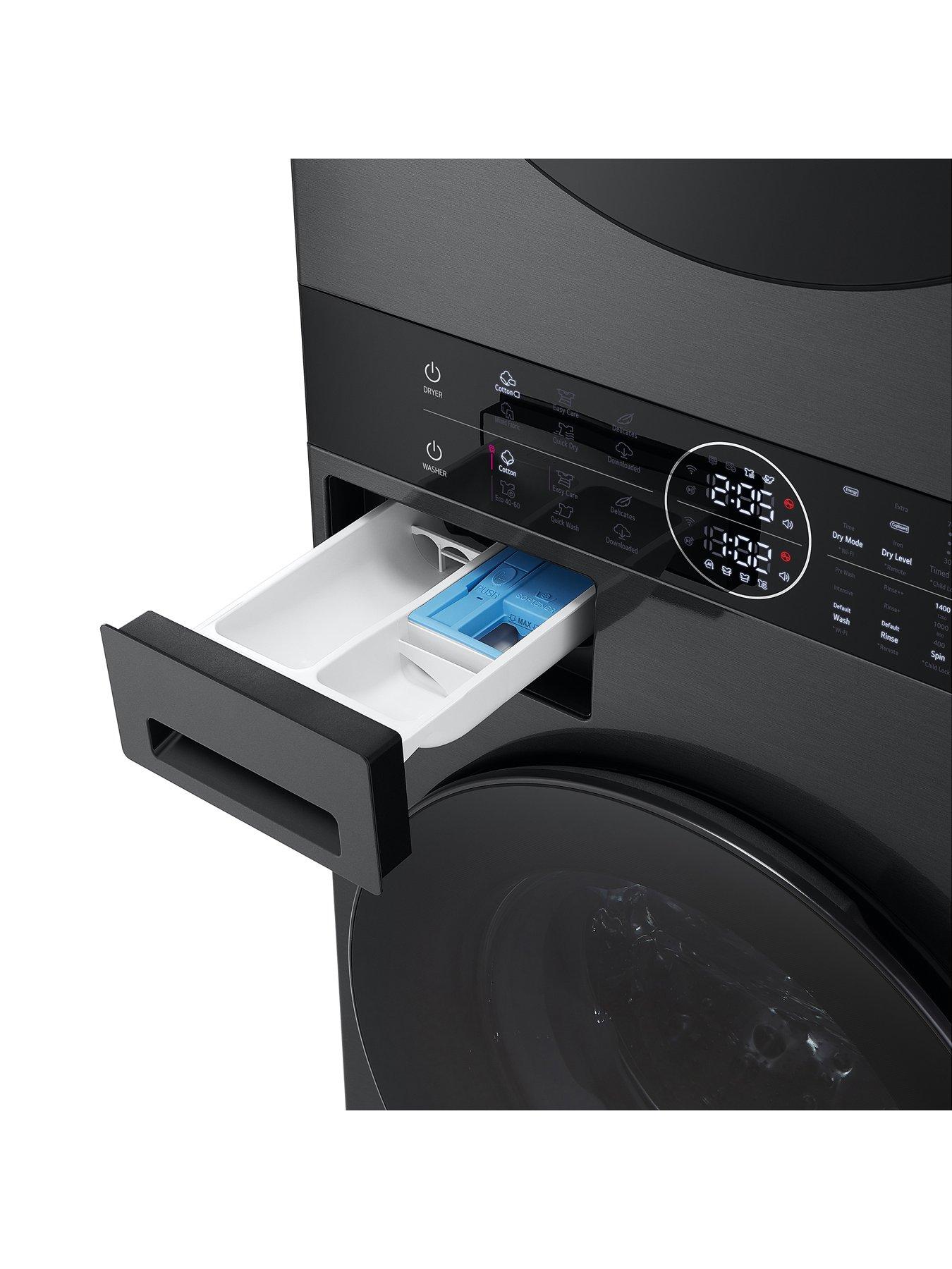  image of lg-wt1210bbtn1-12kg-10kg-1400-wash-tower-platinum-black