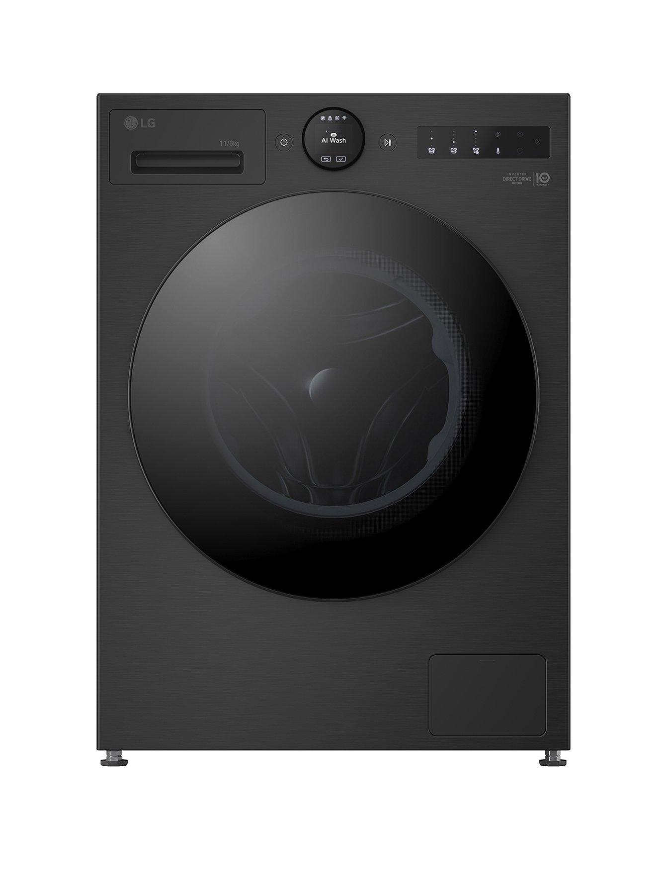  image of lg-w4x7016tbb-11kg-6kg-1400-washer-dryer-essence-matte-black