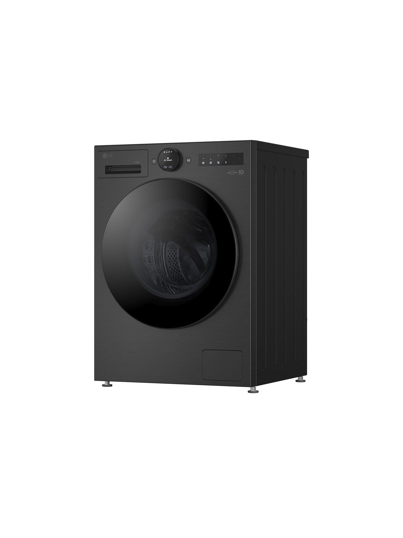  image of lg-w4x7016tbb-11kg-6kg-1400-washer-dryer-essence-matte-black