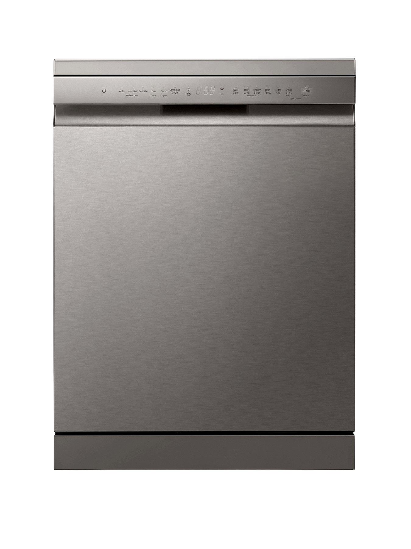 front image of lg-df355fp-14-setting-auto-opening-dishwasher-silver
