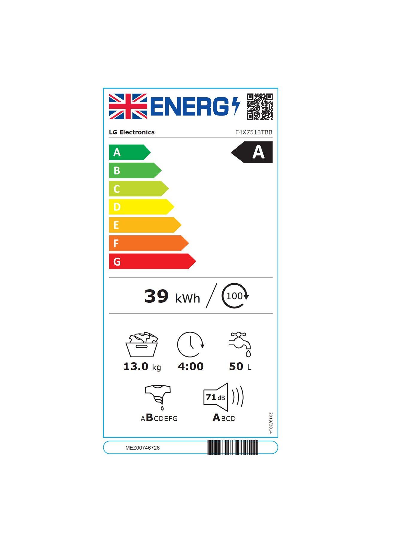 Image 5 of 5 of LG F4X7513TBB 13KG 1400 Washing Machine essence matte black
