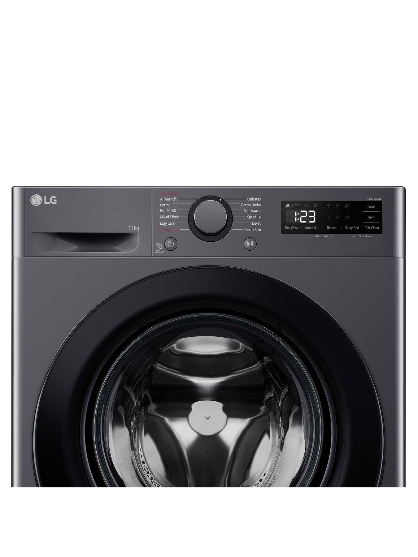  image of lg-f4y511gbln1-11kg-1400-washing-machine-black-steel