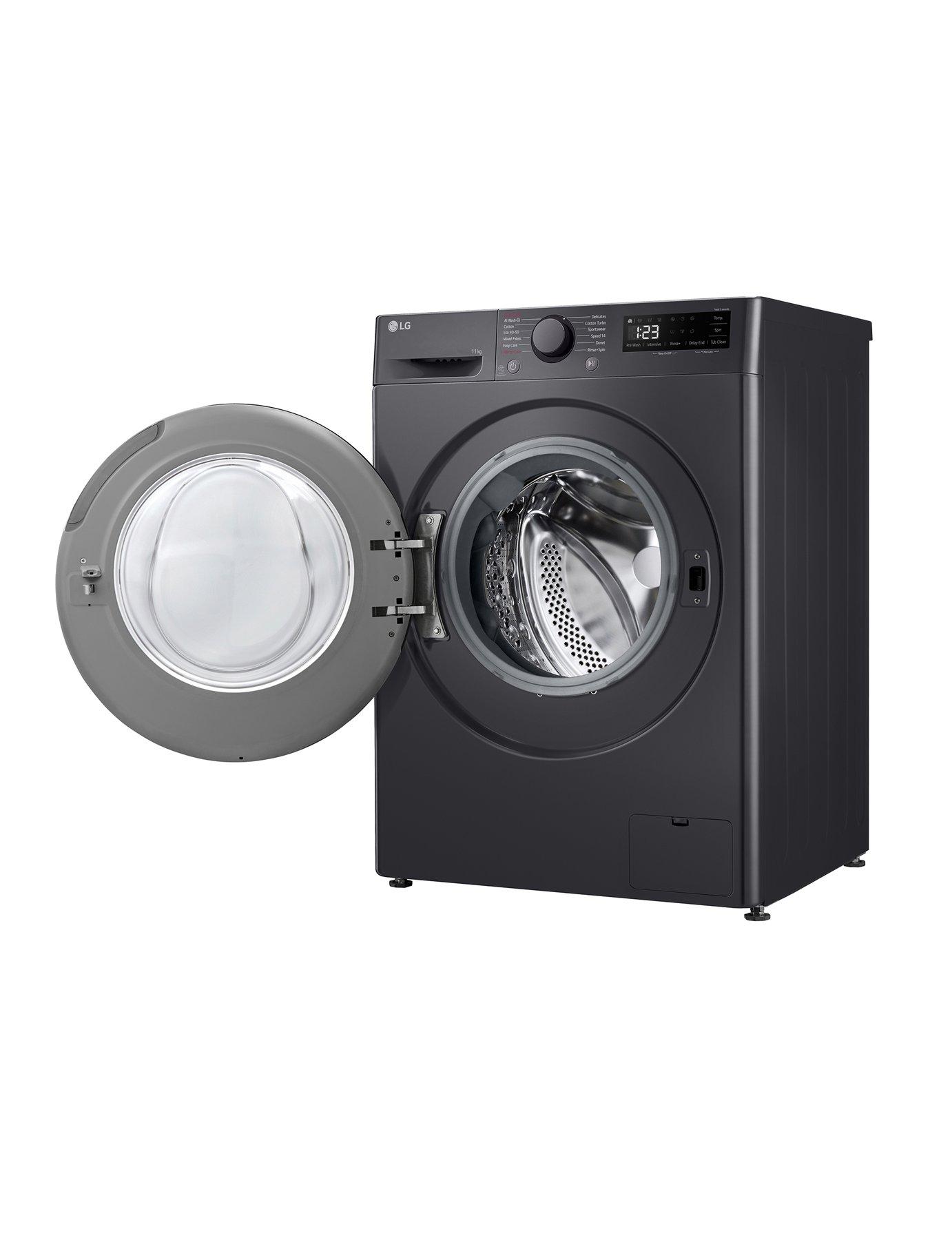  image of lg-f4y511gbln1-11kg-1400-washing-machine-black-steel