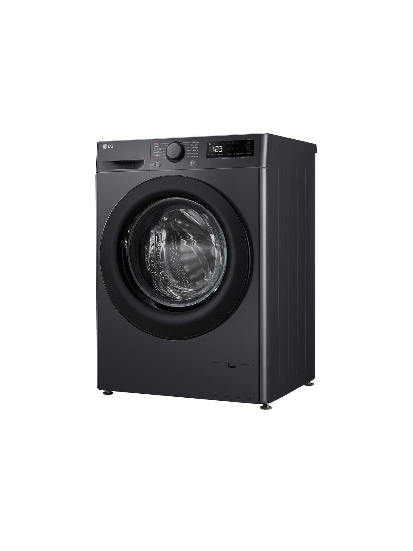  image of lg-f4y511gbln1-11kg-1400-washing-machine-black-steel