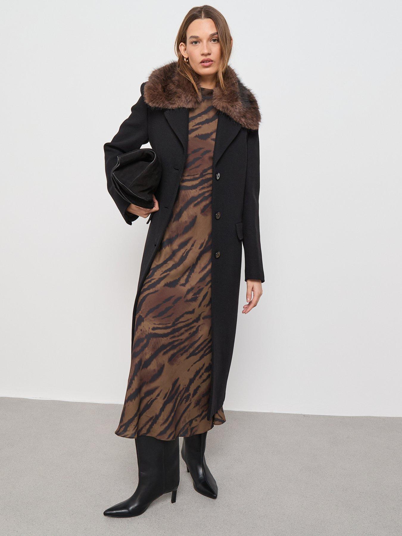  image of mango-satin-animal-print-dress