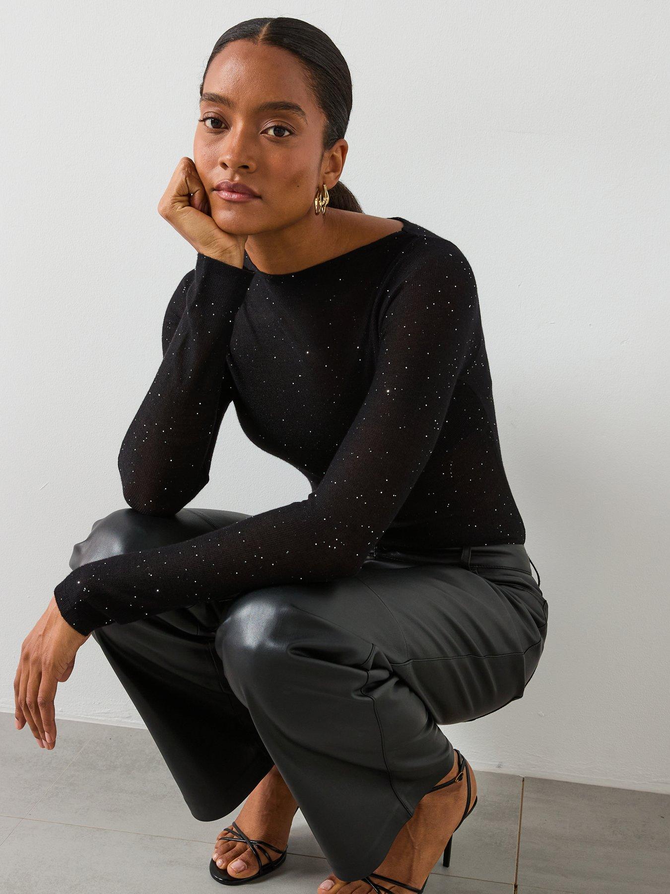 Image 4 of 6 of Mango Shiny Boat Neck Top