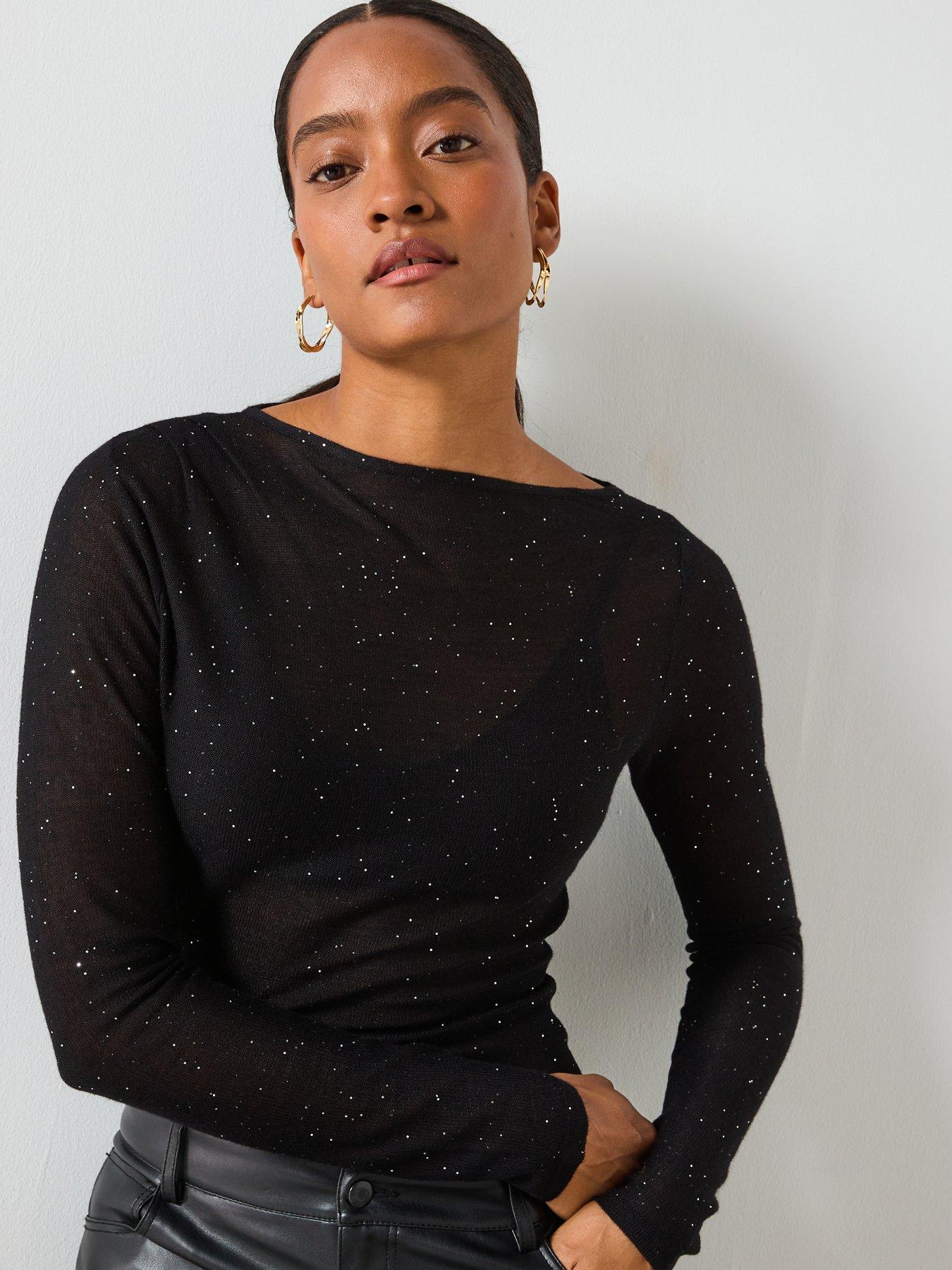 Image 5 of 6 of Mango Shiny Boat Neck Top