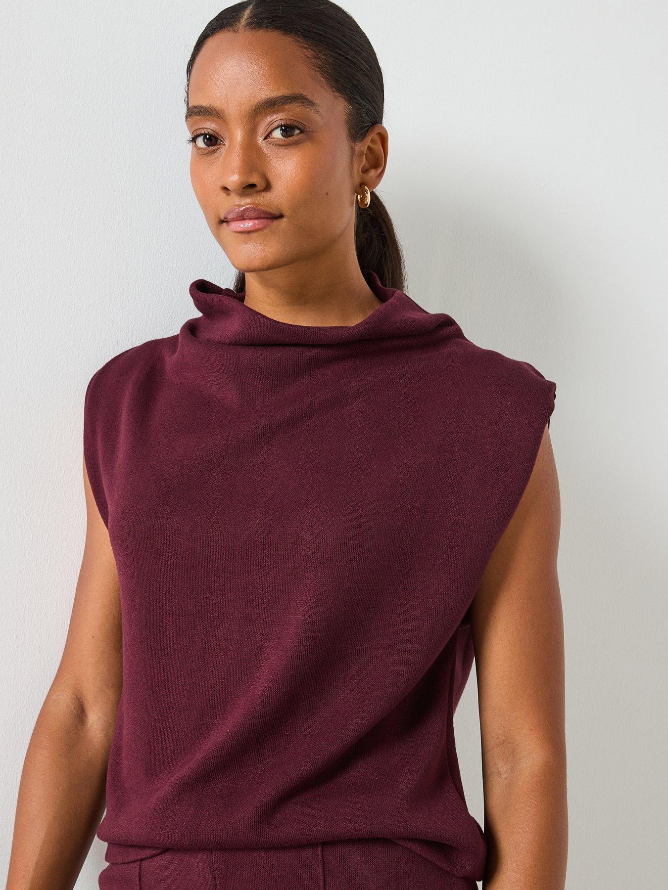 front image of mango-draped-neck-top