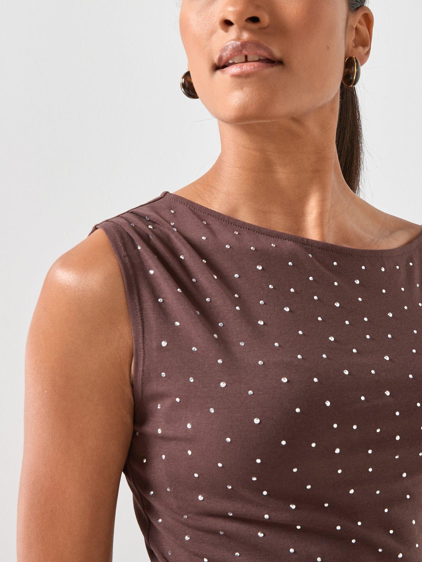  image of mango-asymmetrical-top-with-rhinestones