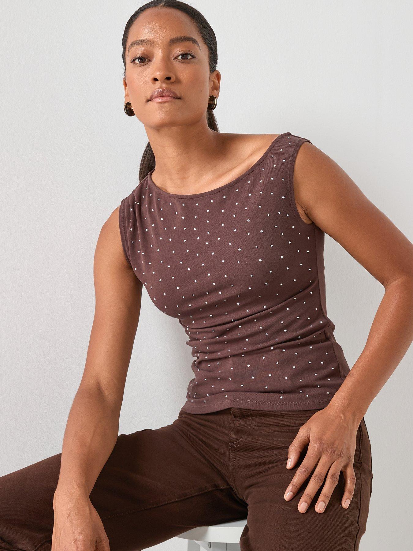  image of mango-asymmetrical-top-with-rhinestones