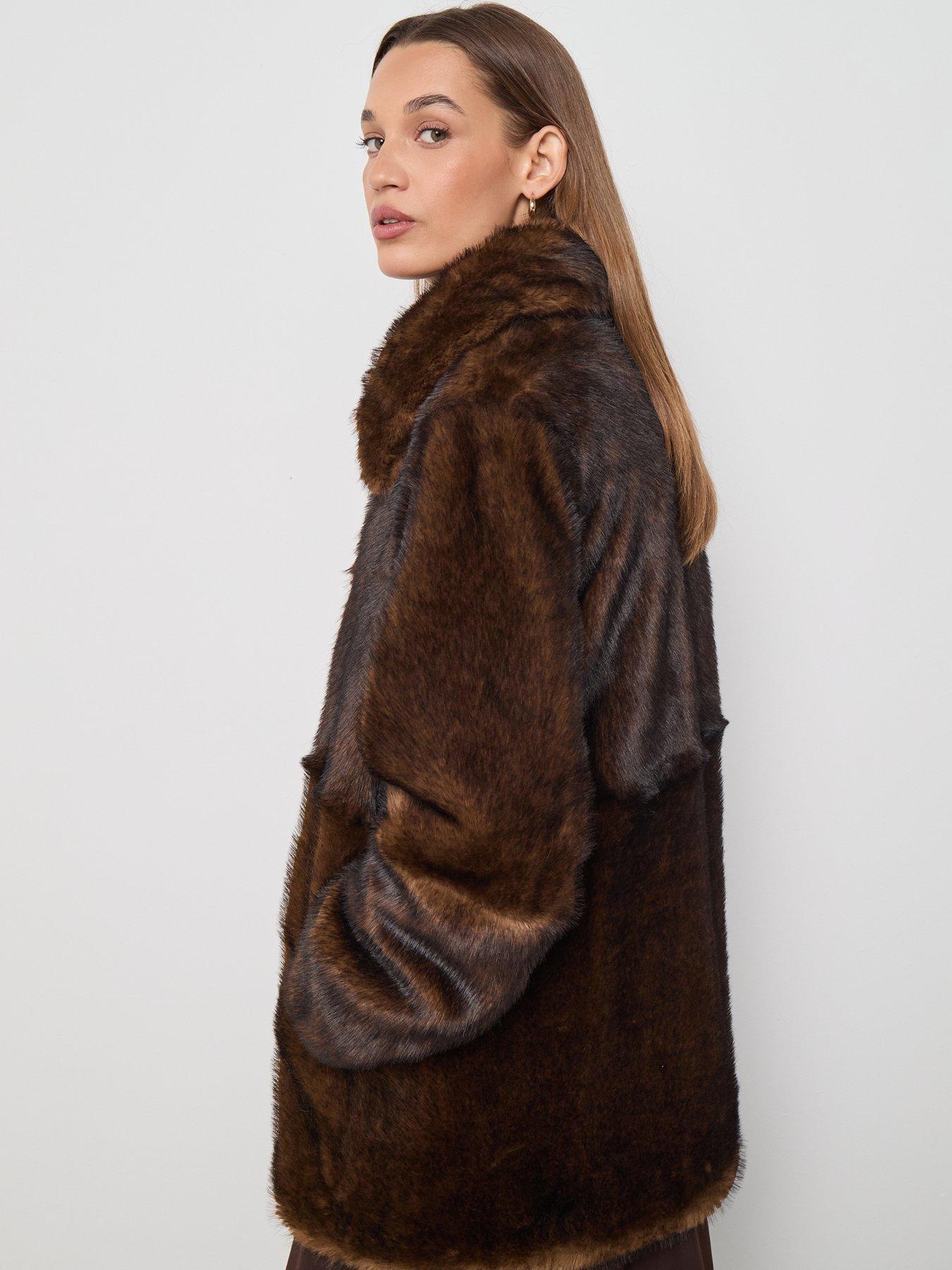 stillFront image of mango-faux-fur-coat-with-shirt-collar