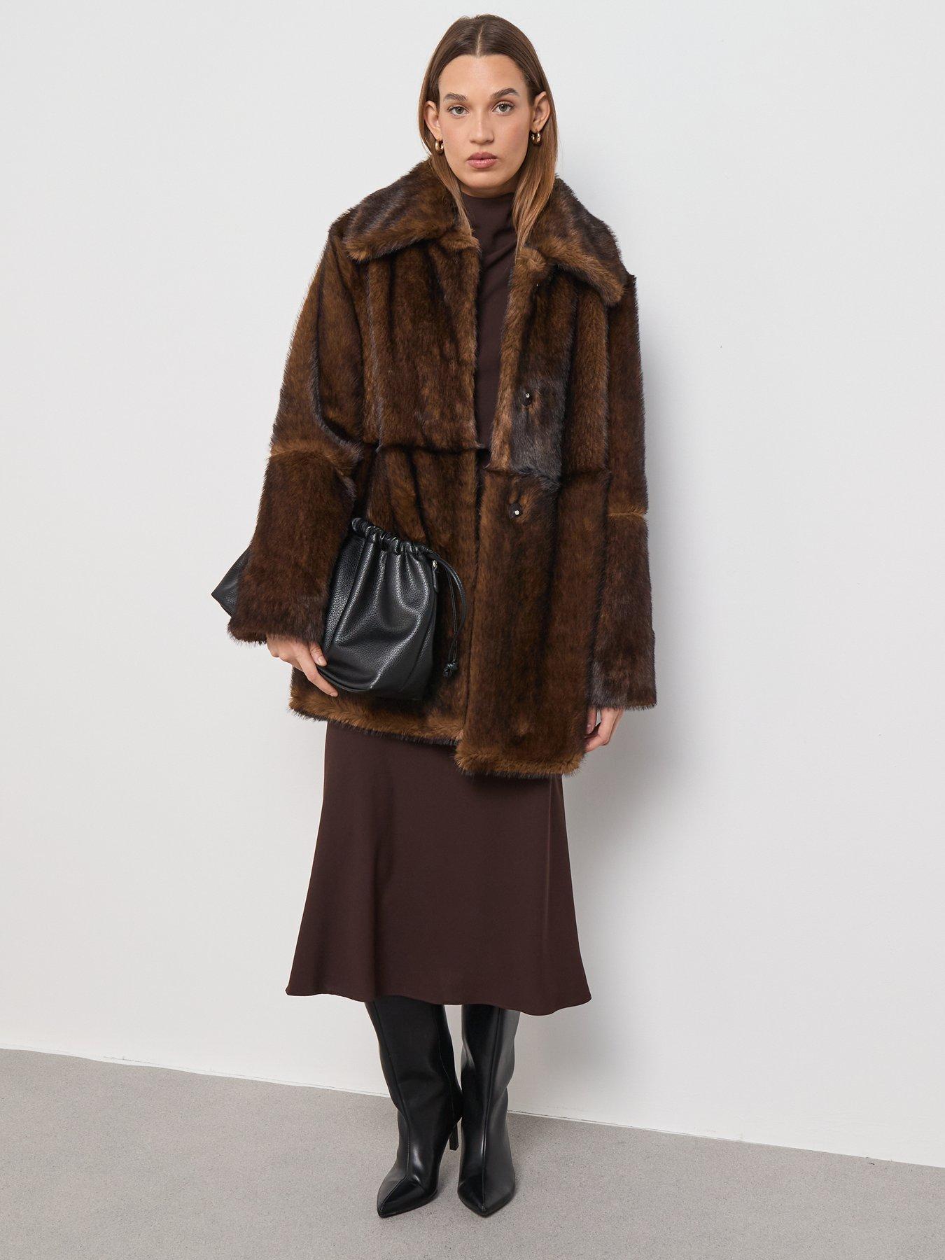  image of mango-faux-fur-coat-with-shirt-collar
