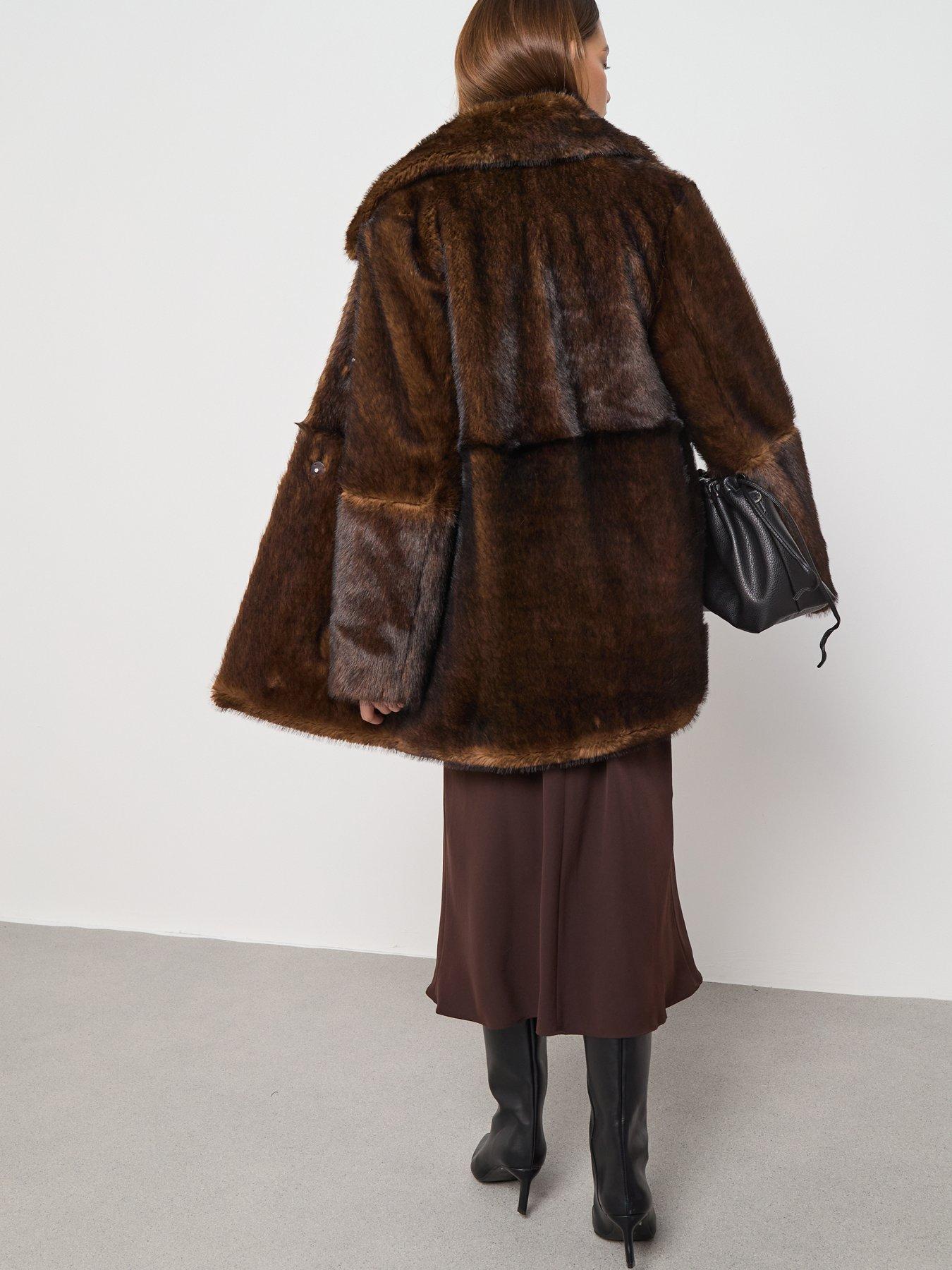  image of mango-faux-fur-coat-with-shirt-collar