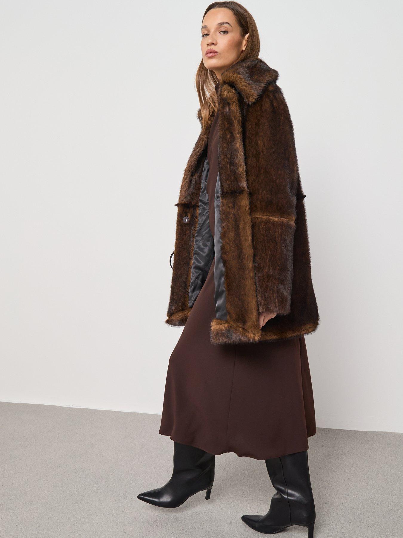  image of mango-faux-fur-coat-with-shirt-collar