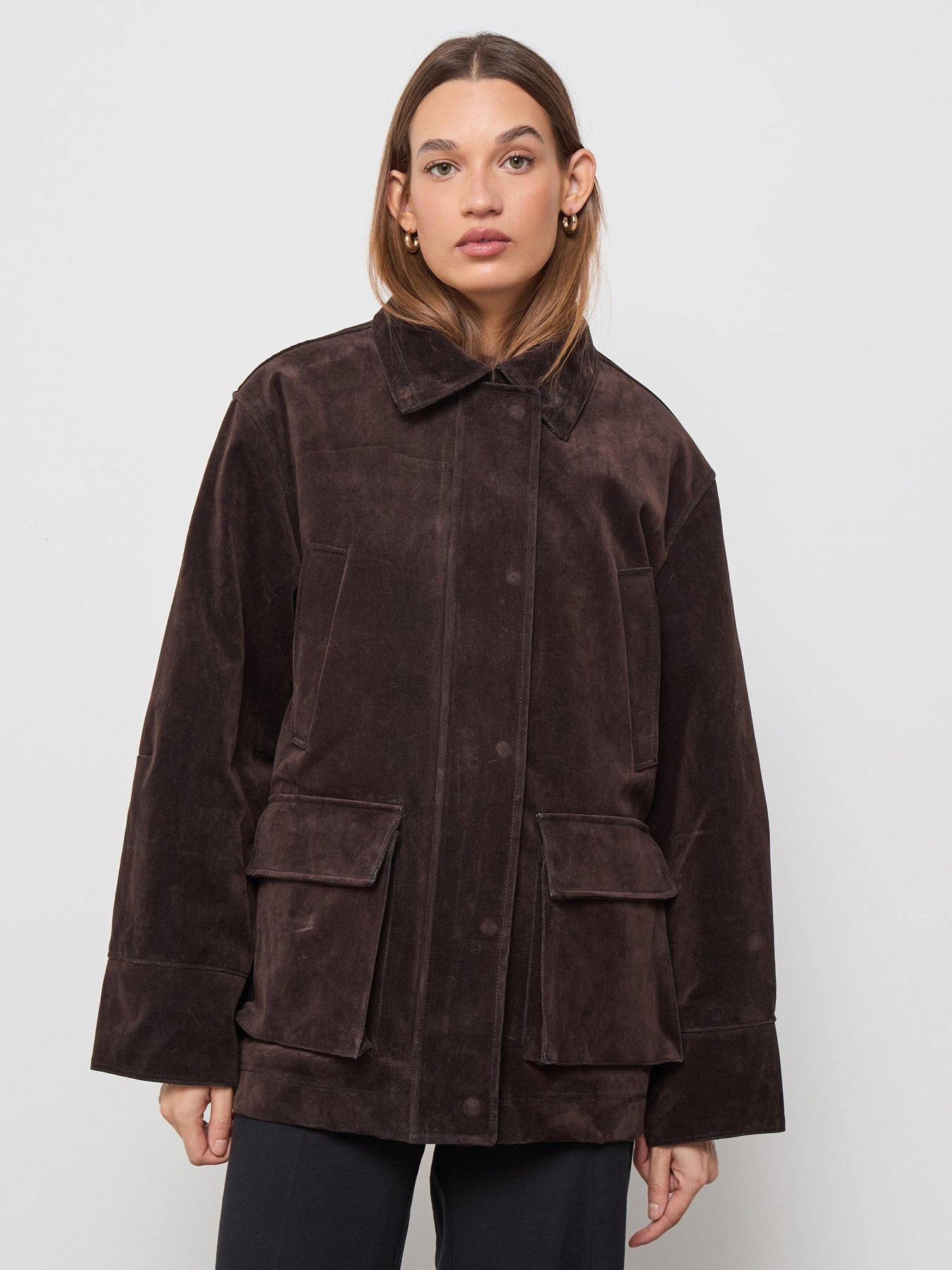  image of mango-velvet-finish-parka-with-faux-fur-collar
