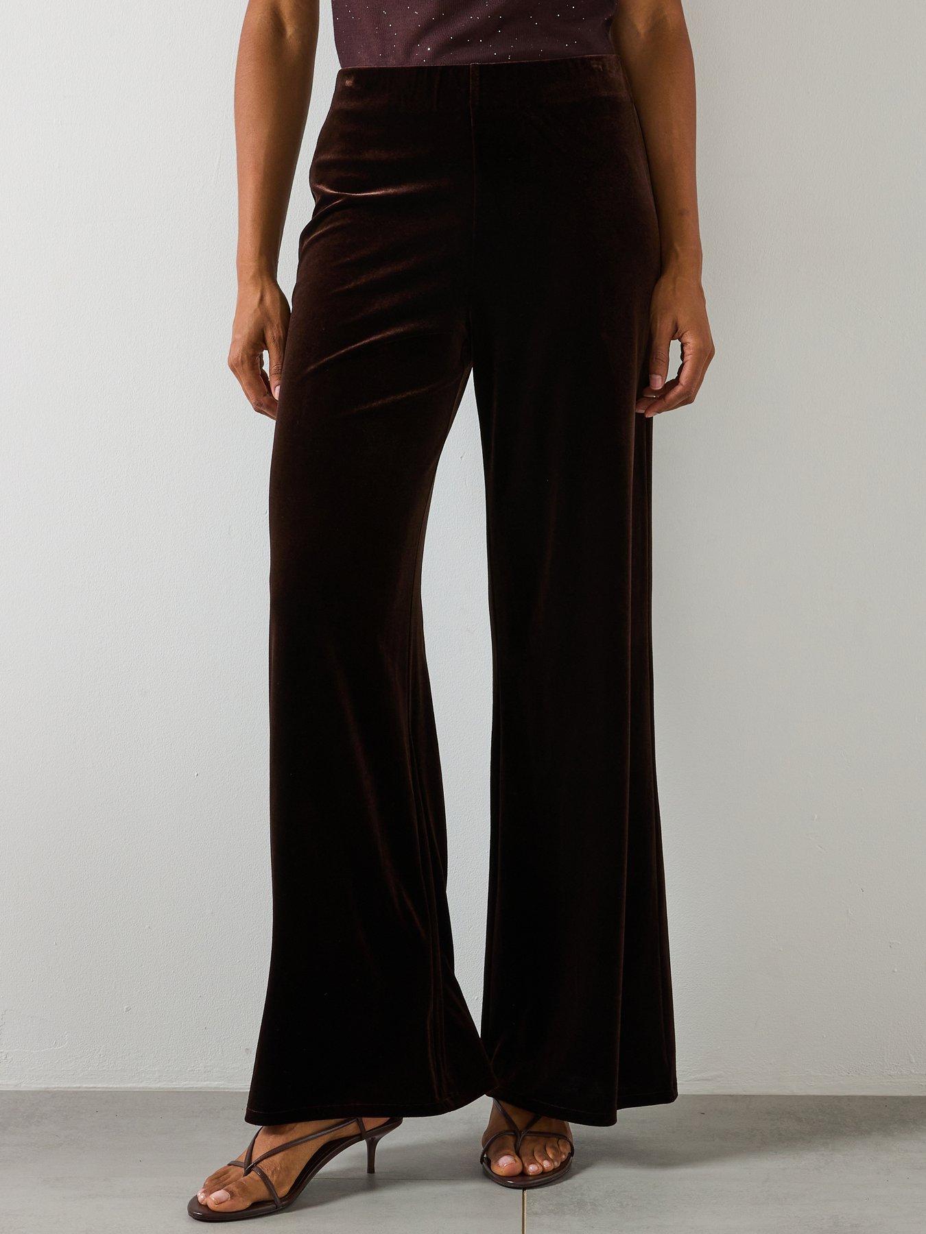  image of mango-velvet-wide-leg-trousers