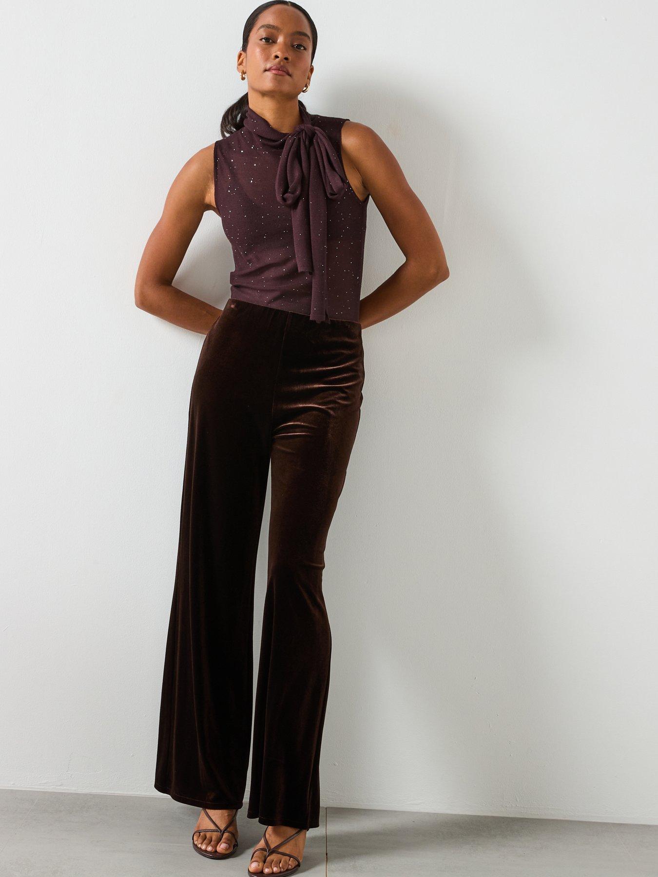  image of mango-velvet-wide-leg-trousers