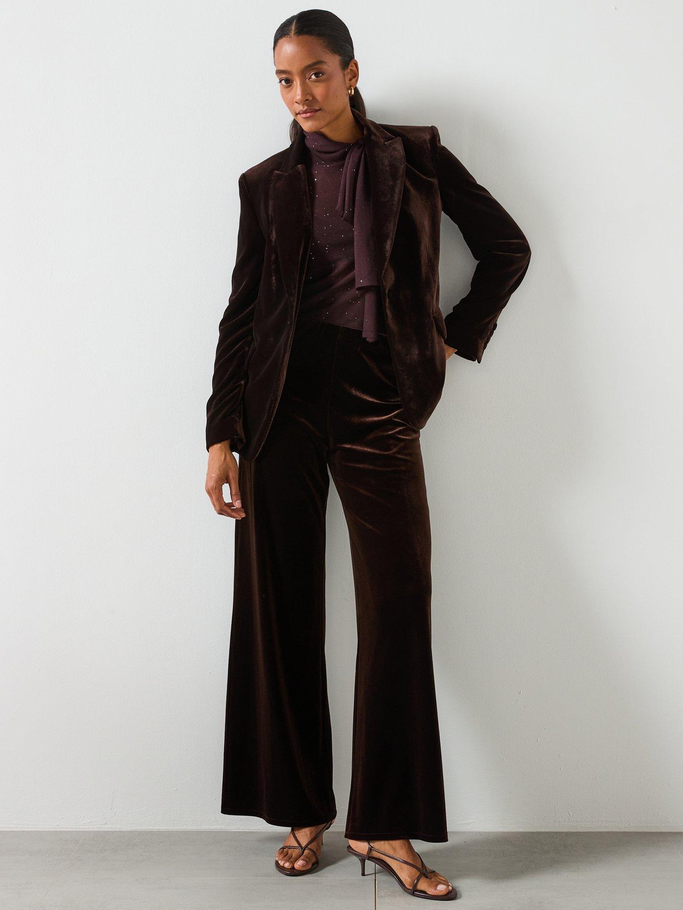  image of mango-velvet-wide-leg-trousers