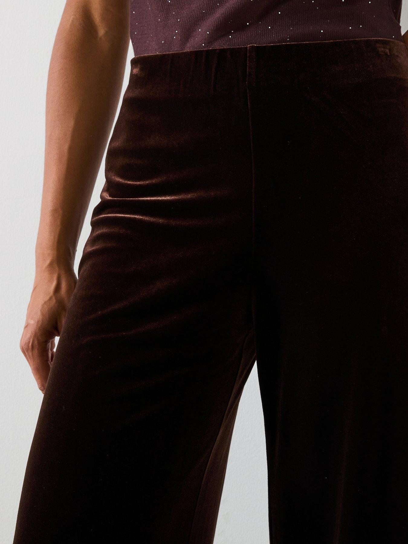  image of mango-velvet-wide-leg-trousers