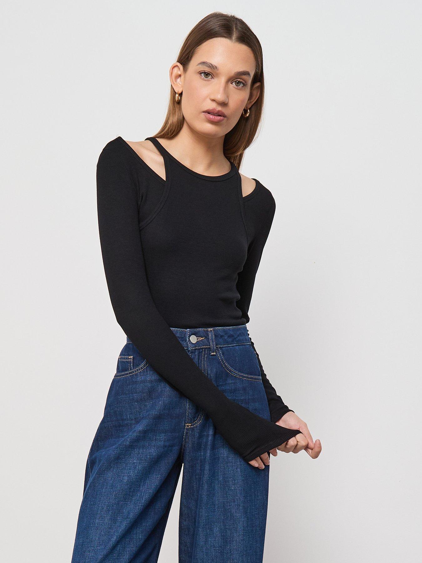  image of mango-ribbed-combined-t-shirt