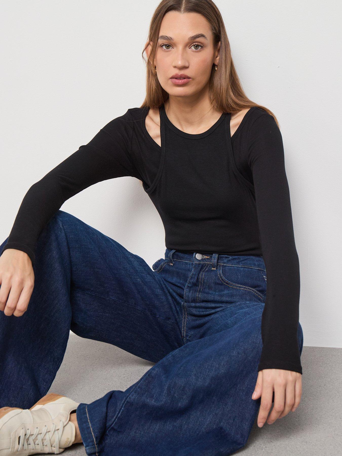  image of mango-ribbed-combined-t-shirt