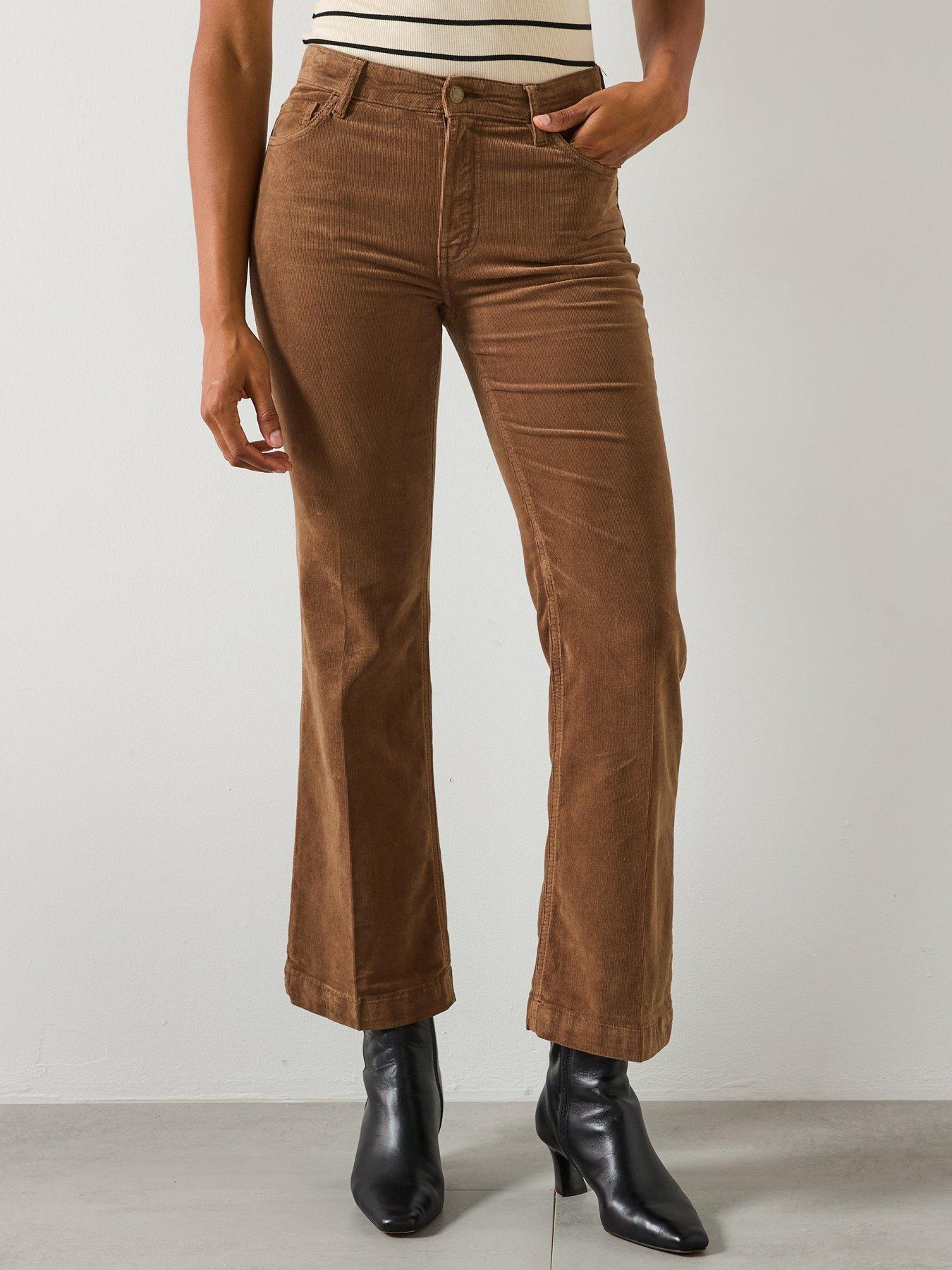 Mango Corduroy Flared Jeans - Brown