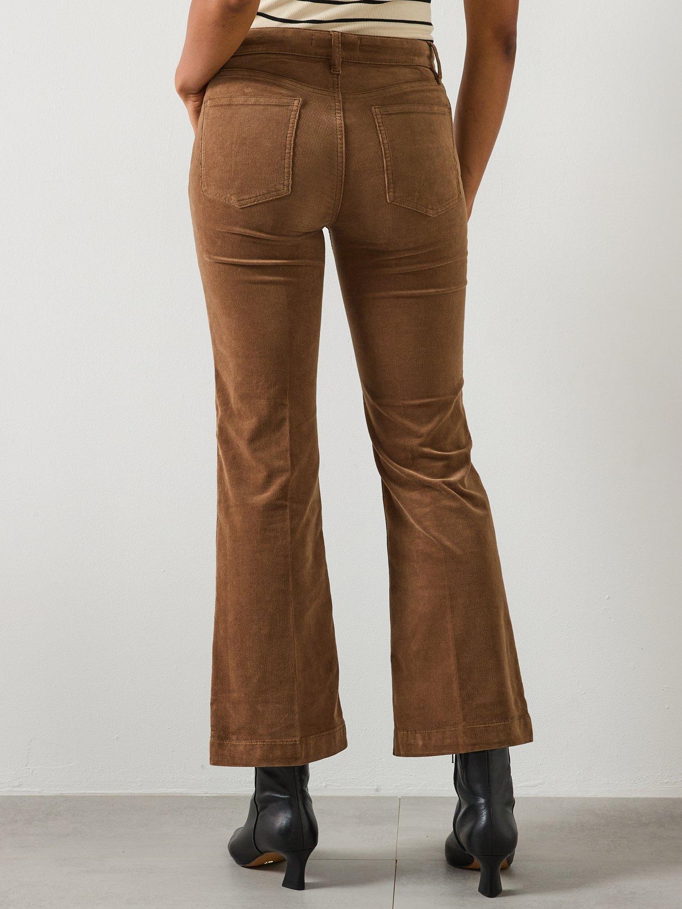  image of mango-corduroy-flared-jeans-brown